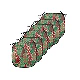 Ambesonne Christmas Chair Seating Cushion Set of