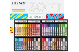 MEEDEN Soft Oil Pastels Set: 48 Colors with Extra 4 White Oil Pastels for Artists Beginners Adults Teachers - Vibrant Oil Pastel Crayons for Art Painting & Drawing, Blending, Layering, Shading