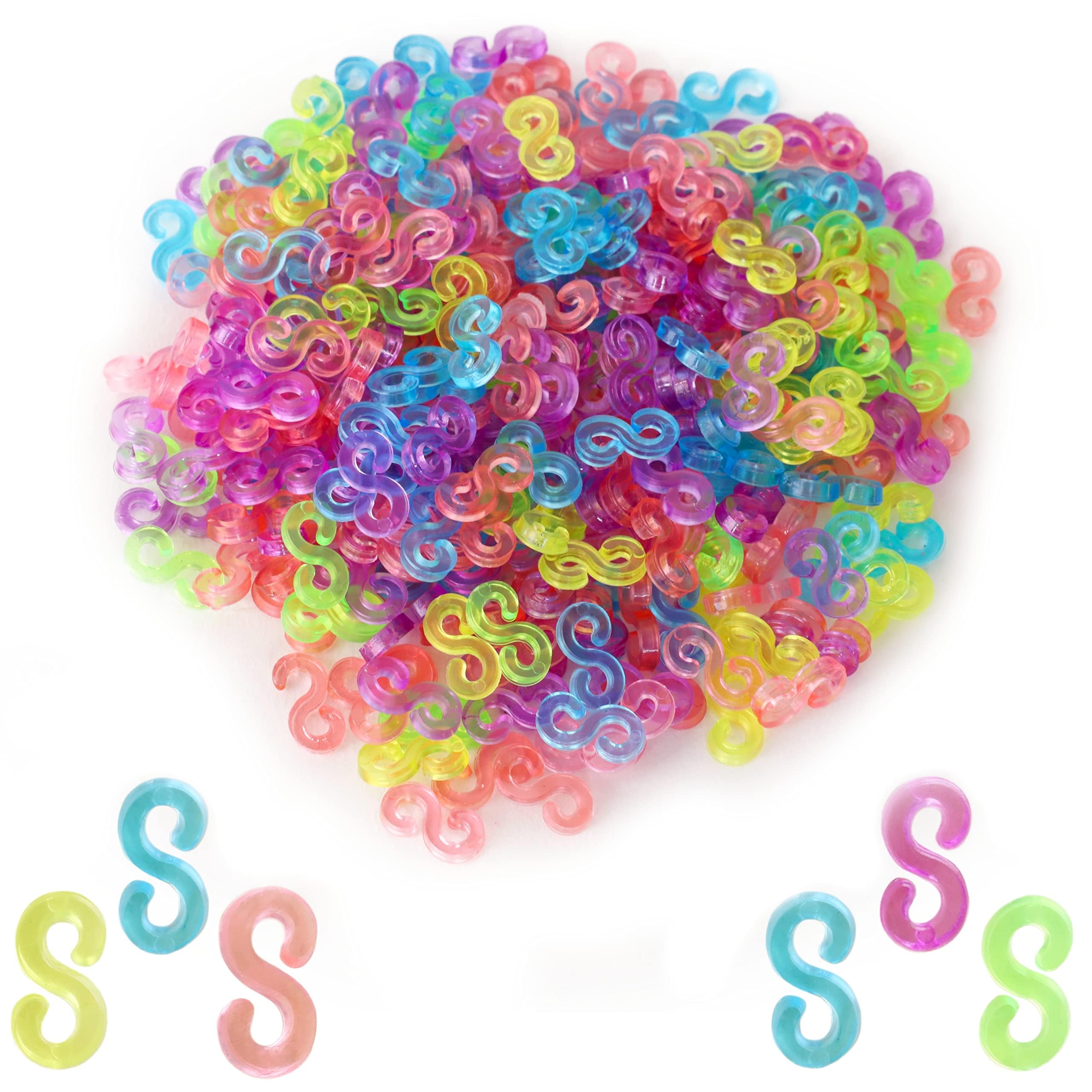 300 Multi S Clips for Making Loom Band Bracelets - Loom Bands Accessories