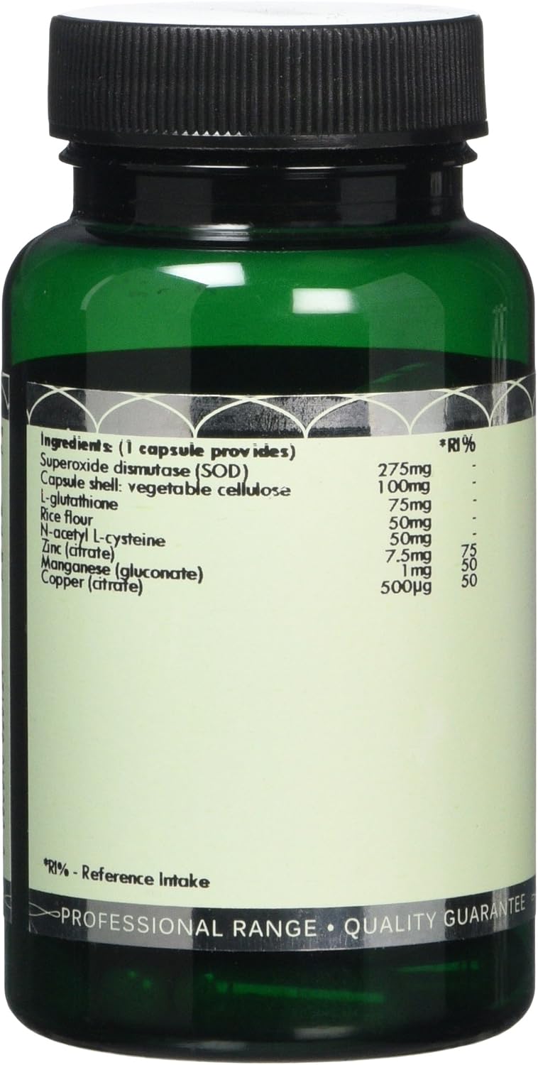 SOD Plus (Superoxide Dismutase) Capsules 275mg, Antioxidant Blend with NAC, L-Glutathione, Zinc, Manganese and Copper - Image 4