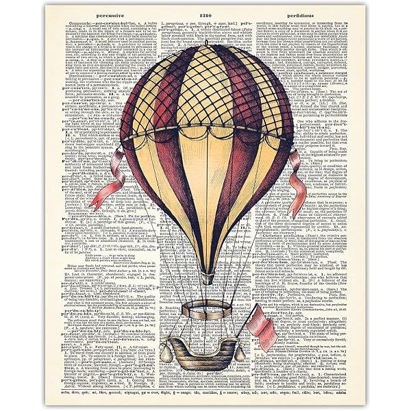 Modernism Art Posters Vintage Hot Air Balloon French Advertising Poster ...