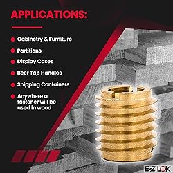 E-Z LOK Knife Threaded Insert for Hard-Wood, Brass