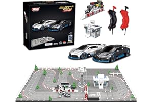 AGM MASTECH Mini Deluxe Block Building N Slot car Race Set GD-12 at 1:87 Scale
