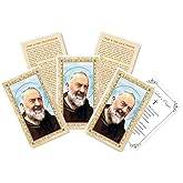 Father Pio Prayer Card - The Lord's Prayer - 5 Laminated Double Sided Padre Pio Holy Card for Daily Prayers - Padre Pio Healing Prayer Card, Patron Saint of Stress Relief Themed Set, 6 Items