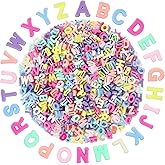 Augshy 700Pcs Large Letter Beads, Colorful Plastic A-Z Mixed Alphabet Shape Beads for Jewelry Making Bracelets Necklaces Key Chains Shoelaces Crafts Party Decor(9 x 12 mm)