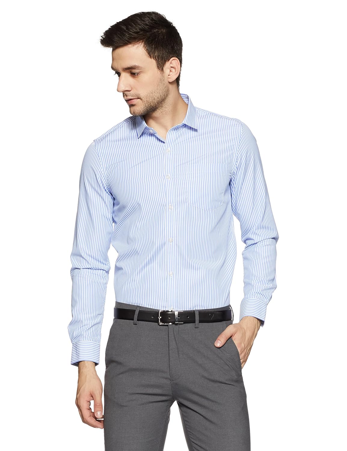 ex by excalibur men's solid regular fit formal shirt