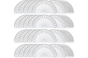 KUANVE 50 Pack Math Protractors 180° Geometry Protractor Clear Plastic Semicircle Angle Measurement Ruler Tool for School, Of