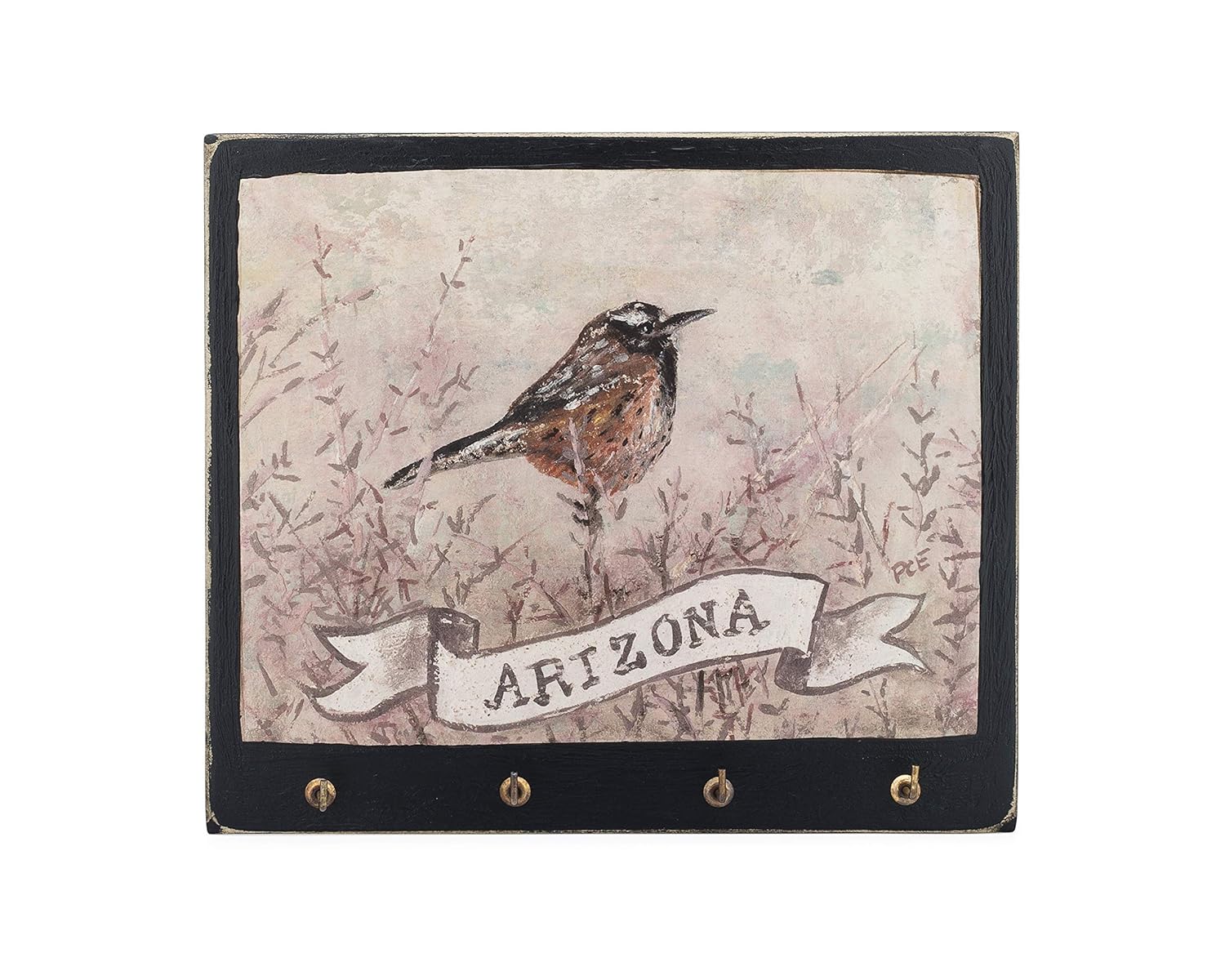 Amazon Com Arizona State Bird Key Rack Cactus Wren Original Art Handmade