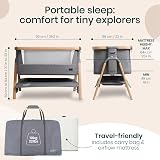 Tutti Bambini CoZee Air Crib & Cot - Breathable Baby Rocker - Oak/Charcoal view 5