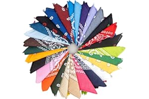 KisSealed Cotton Bandanas Outdoor Scarf Headband Handkerchiefs (28 Colors)