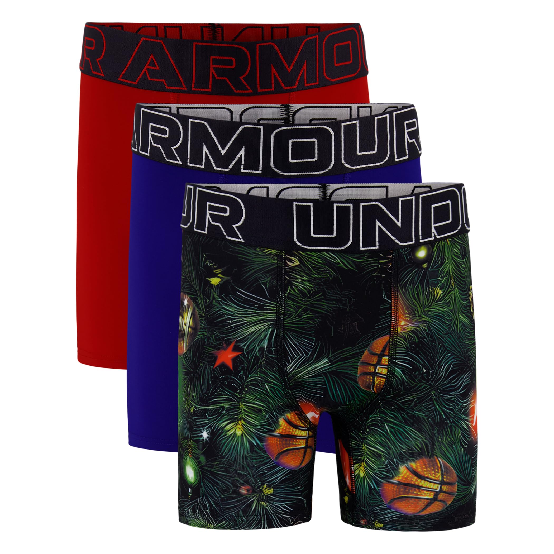 Photo 1 of Boys' UA 3-Pack Performance Tech Print Boxer Briefs