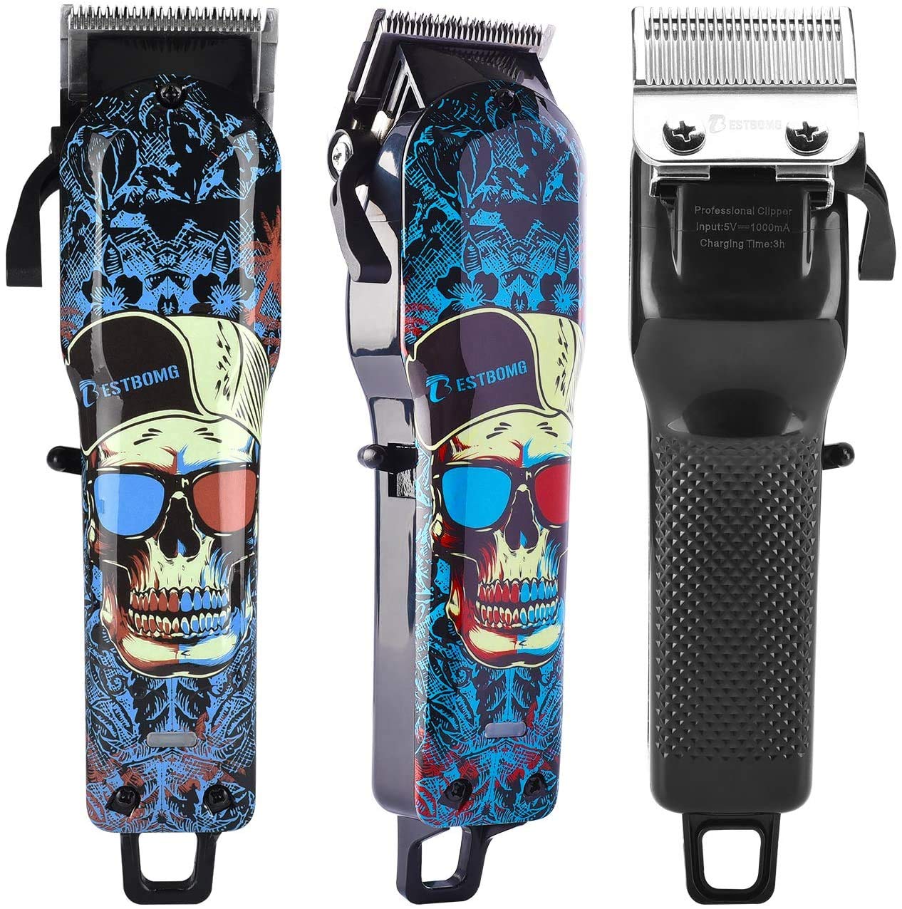 Professional Cordless Hair Clippers Beard Trimmer For Men Kids Wireless Hair Cutting Kit Set with Taper Lever, Rechargeable Li-ion Battery 2000mAh Heavy Duty Motor, Detachable Cord Barber Clippers : Beauty