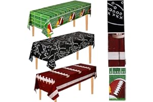 PEIKING 3pcs Football Party Tablecloths for Football Party Supplies Decorations, Game Time, Tactical Disposable Rectangle Tablecover 108 x 54” for Birthday Party Decorations, Tailgate Party Decorations