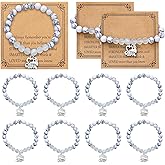 Equsion 12 Pieces Cheer Bracelet Cheerleader Gifts Cheerleading Bracelet Cheer Charm Jewelry for Sports Cheerleader Team Woman Gifts