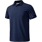 MAGNIVIT Men's Polo Shirt Short Sleeve 3 Button Cotton Pique Casual T-Shirts Moisture Wicking Performance Work Golf Tee
