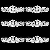 6 Pcs Crystal Tiara and Crowns for Women Girls Princess Rhinestone Crown Queen Headband with Combs Bride Tiara for Birthday Party Wedding Prom Hair Accessories