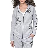 DKNY womens Full Zip Graffiti Logo Hoodie Sweatshirt
