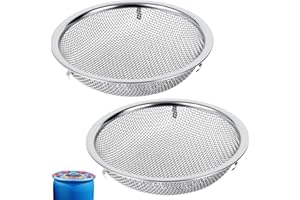LOVEERCT 6" Rain Barrel Mesh Cover Strainer, 2Pcs Food Strainers, Premium 304 Stainless Steel, Never Rust Rain Barrel Diverter Kit, for Keep Leaves, Mosquitos Outside- Vegetable&Fruit Washing, as a Soil Sifter