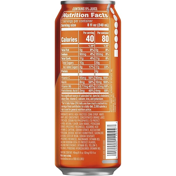 MOUNTAIN DEW KICKSTART ENERGY DRINK, ORANGE CITRUS, 16 FL OZ