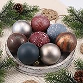 MiniInflat 18 Pcs Neutral Textured Christmas Ball Ornaments 2.36 Inch Vintage Antique Copper Christmas Tree Ornaments Matte Small Plastic Shatterproof Ball with Loop for Rustic Xmas Decoration