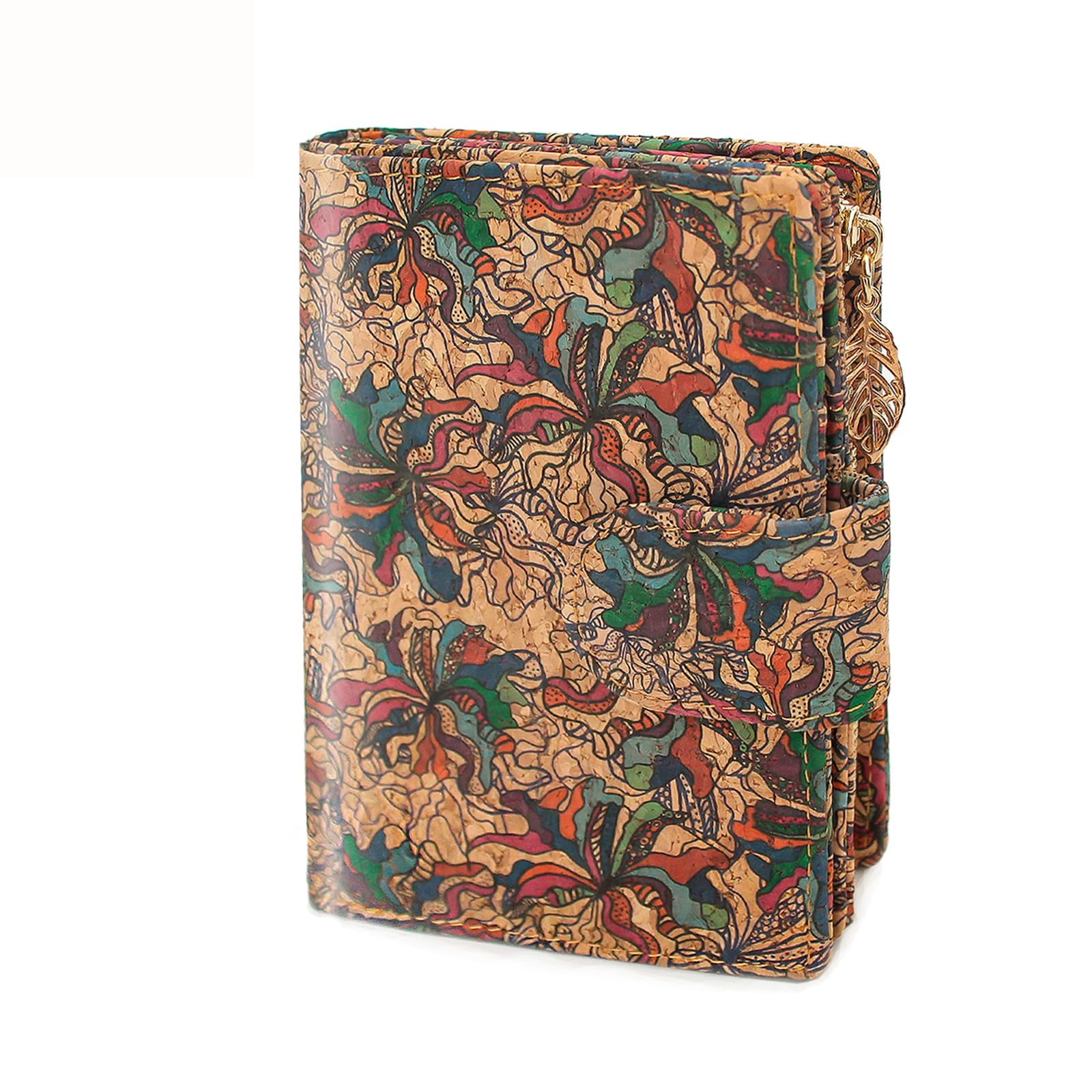 Boshiho Vegan Cork Wallet: Women's Zipper Pocket Wallet Purse with Card Holder Coin Purse Eco-Friendly Vegan Gift for Vegetarians Women Ladies Girls (Cork 04)