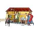 Schleich Farm World, 30-Piece Playset, Farm Toys and Farm Animals for Kids Ages 3-8, Horse Stable 10.5 x 49 x 34.5 cm
