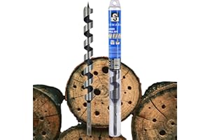 SOMADA 7/8-Inch x 12-Inch Auger Drill Bit for Wood, Quick Change Hex Shank 3/8-Inch One Piece, Ship Auger Long Drill Bit for Soft and Hard Wood, Plastic, Drywall and Composite Materials