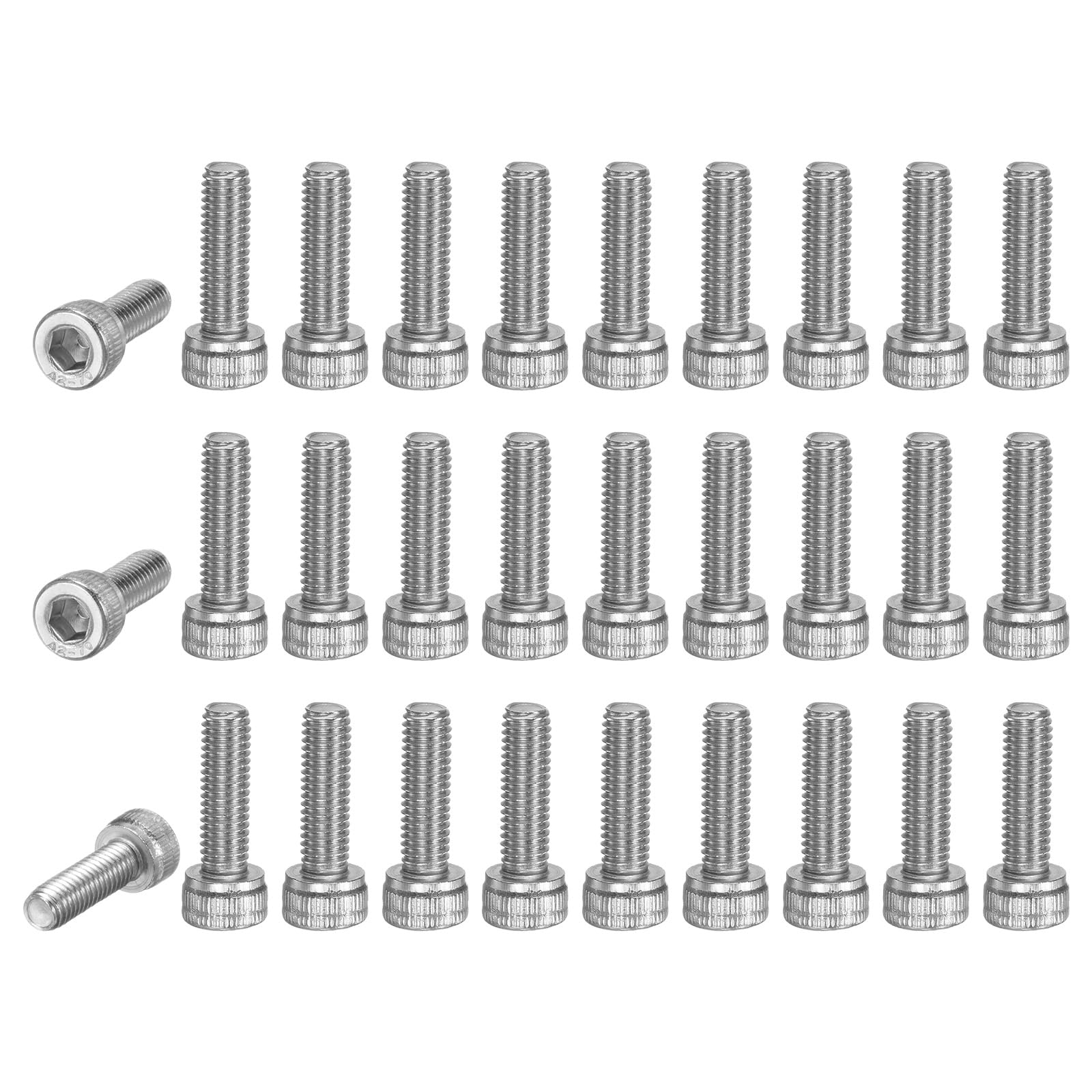 M METERXITY 50-Pack Socket Head Cap Screws Bolts M5x16mm 0.8mm Pitch Button Head Socket Screws 304 Stainless Steel Hex Socket Bolts [Silver]
