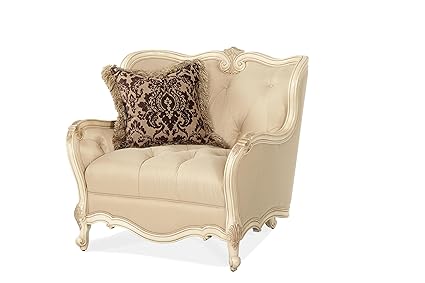 Amazon Com Michael Amini Lavelle Chair A Half Blanc