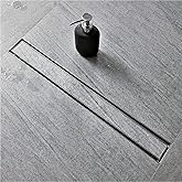 Neodrain 24-Inch Linear Shower Drain with Tile Insert Grate,Brushed 304 Stainless Steel Rectangle Shower Floor Drain, Linear Drain with Leveling Feet, Hair Strainer