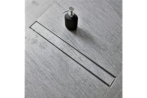 Neodrain 24-Inch Linear Shower Drain with Tile Insert Grate,Brushed 304 Stainless Steel Rectangle Shower Floor Drain, Linear Drain with Leveling Feet, Hair Strainer