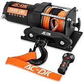 AC-DK 2500 lb ATV/UTV Winch Kit, 12V Electric Winch with Synthetic Rope, Wireless &amp; Wired Remote, Mounting Plate for Off-Road Trailer, Boat, RV Towing