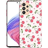 SuzaCase Back Case for Samsung Galaxy A53 5G, Samsung A53 Case with Stylish Cherry Pink Pattern Design Printed Cute, Sleek Durable Hardshell Protective Phone Case/Cover for Samsung A53 5G