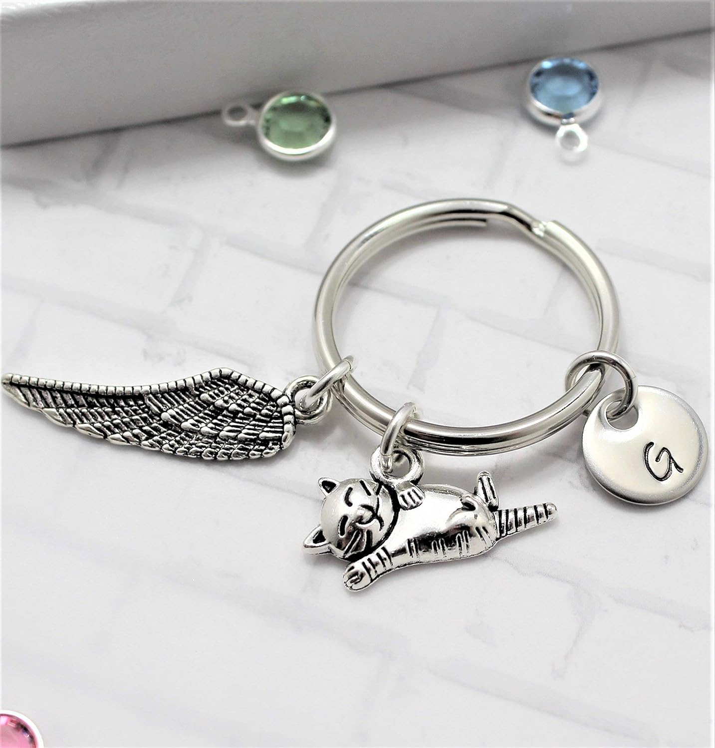 Cat Memorial Keychain Cat Loss Gift Cat Loss Jewelry