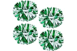 Supkiir 4Pcs Cheerleading Pom Poms for Cheerleader Costume Women, 2 Pair Cheer Pompoms for Boy Girl School Sports Games Team Spirit Cheering Dancing