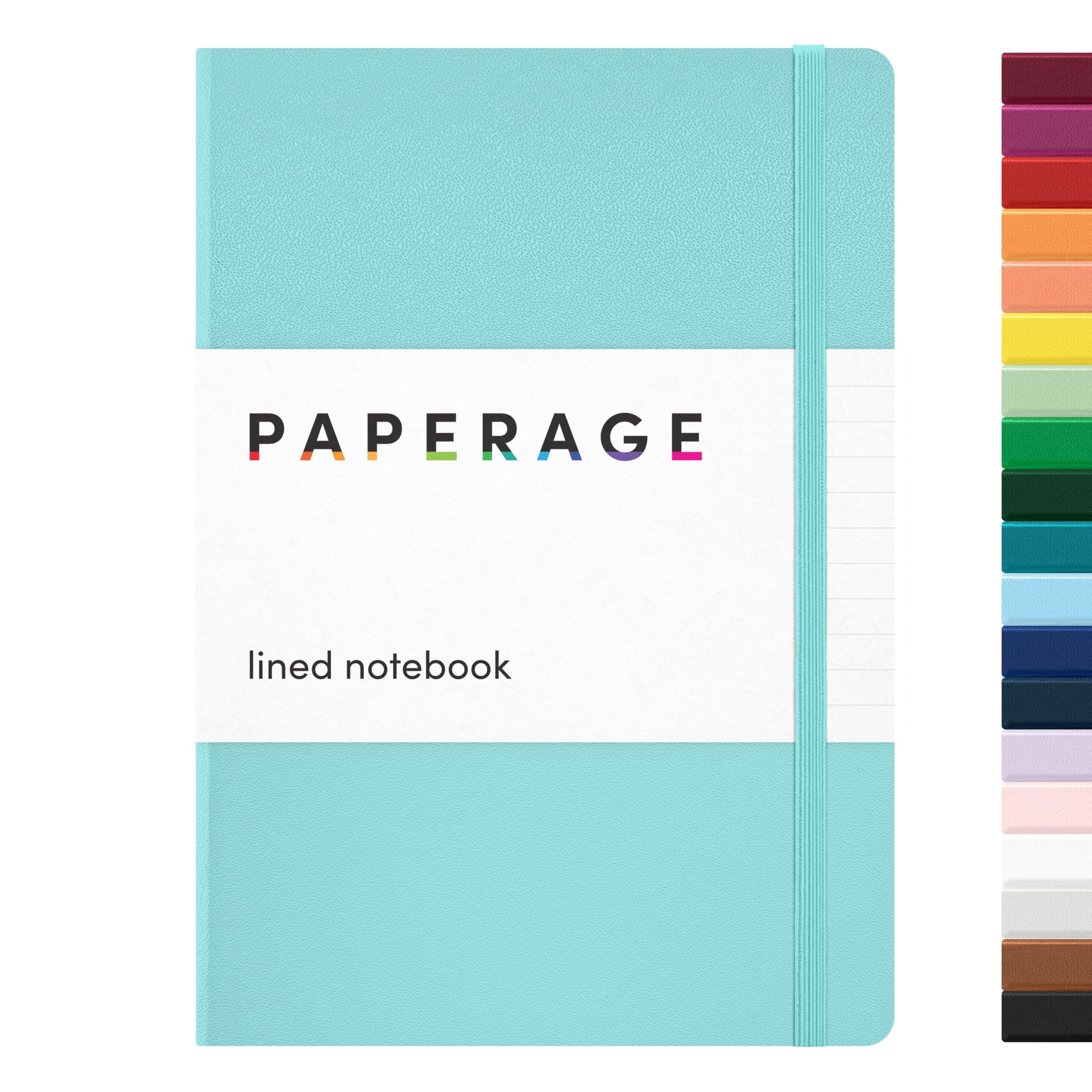 PAPERAGE Lined Journal Notebook, (Mint), 160 Pages, Medium 5.6 in x 8 in - 100 GSM Thick Paper – Hardcover Journaling Notebook for Work, School & Note Taking