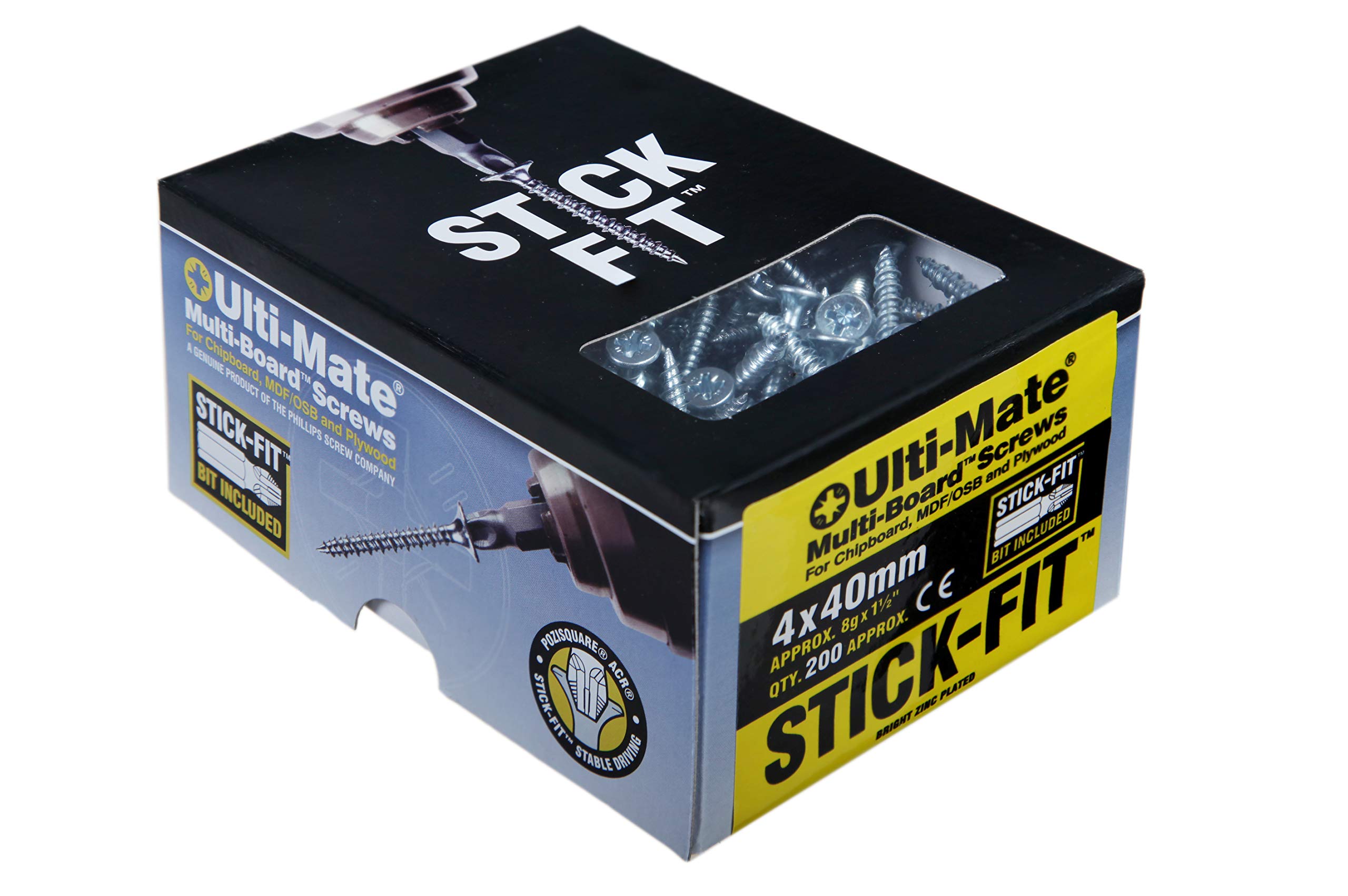 Ulti-Mate MB40040 Multi-Board - 4.0 x 40mm - Box of 200,Bright Zinc (Silver)