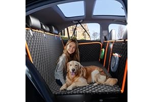 Chilino Back Seat Extender for Dogs - Large Space, Waterproof Dog Car Seat Cover for Back Seat with Hard Bottom Holds 420lbs, Upgraded Material Waterproof Pet Car Bed Dog Hammock for Car, SUV,Truck