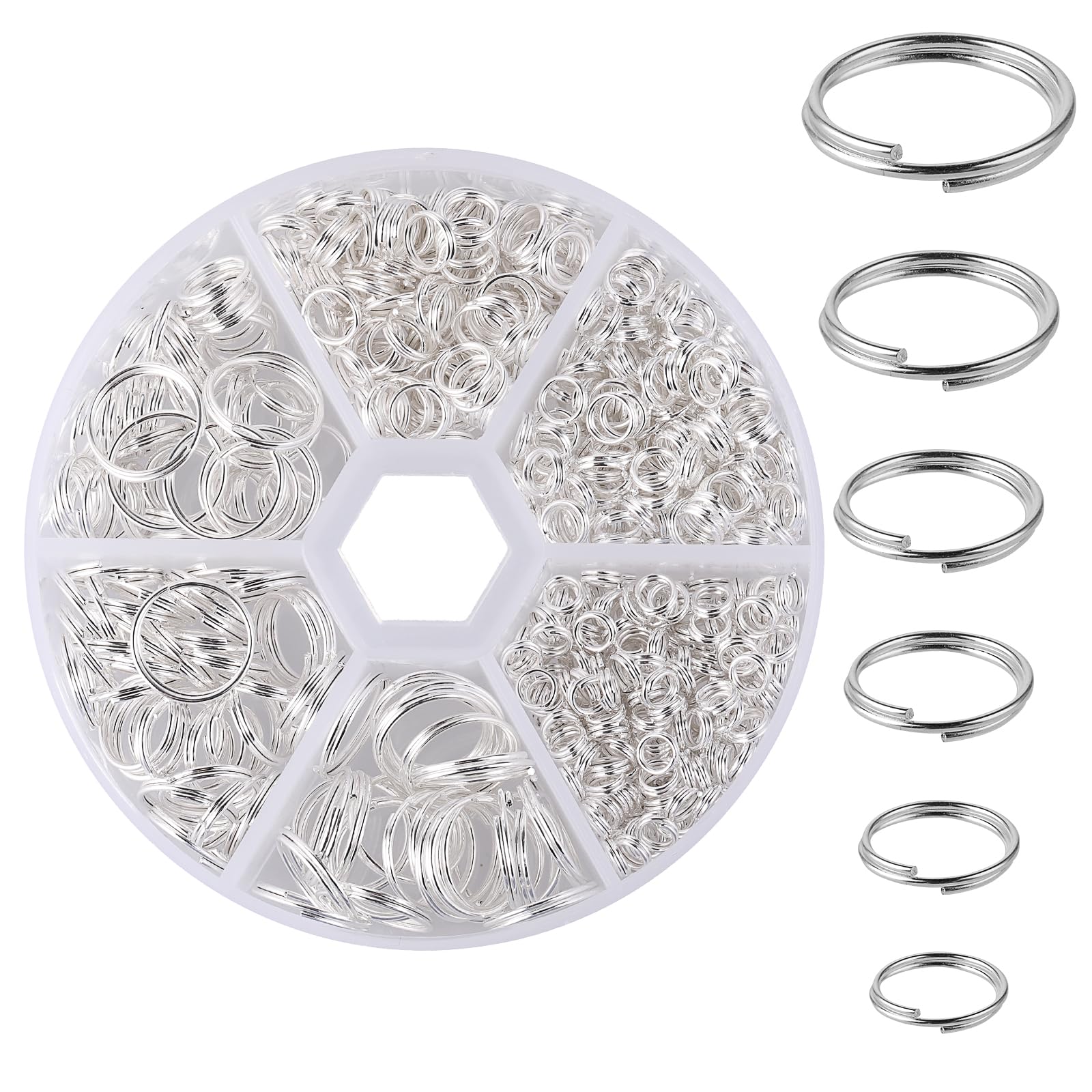 WLLHYF 690 Pcs Jump Ring Mini Round Metal Rings Connectors Double Loops Small Key Chain Ring DIY Crafts Accessories for Jewelry Necklaces Ornament Keychain Connector