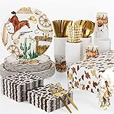 141Pcs Western Cowboy Birthday Party Decorations for 20 Guests - Wild West Cowboy Rodeo Supplies Party Plates and Napkins Forks Cups Straws Tablecloth for Baby Shower Birthday Decorations