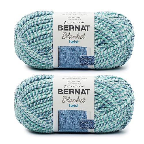 Bernat Blanket Twist Making Waves Yarn - 2 Pack of 300g/10.5oz - Polyester - 6 Super Bulky - 220 Yards - Knitting/Crochet