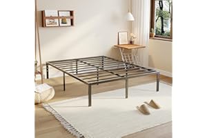 VINGLI 14 Inch Full Bed Frame, Heavy Duty Metal Platform, No Box Spring Needed, Steel Slat Support, Easy Assembly, Noise-Free, 12 inch Underbed Storage Space, Black