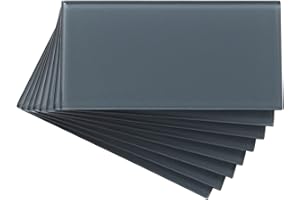 Aspect Peel and Stick 3 in. x 6 in. Glass Backsplash Tile in Storm Cloud for Kitchen and Bathrooms (8 Pack)