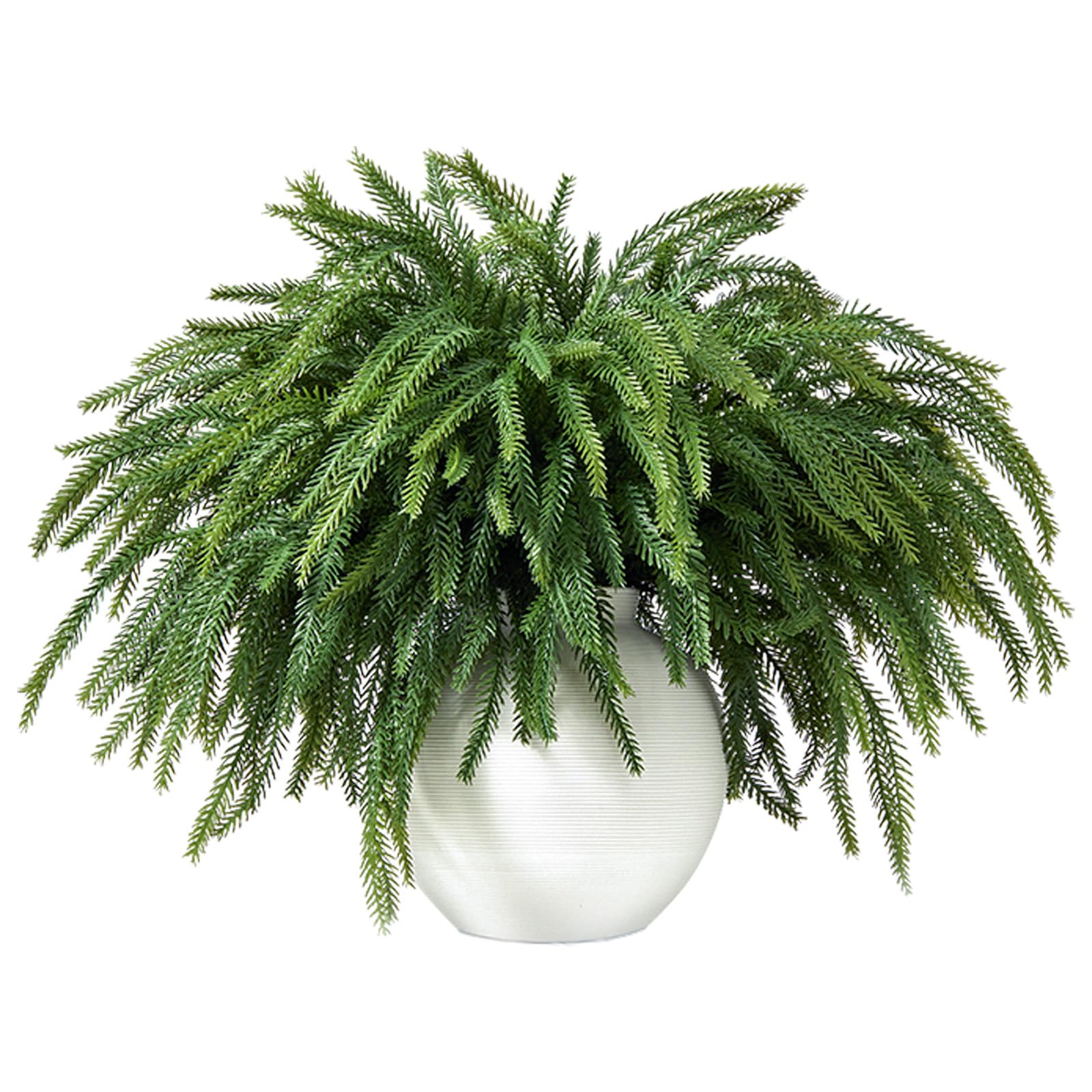 Photo 1 of 16 Pcs Christmas Norfolk Pine Branches,19" Real Touch Artificial Faux Norfolk Pine Stems,Artificial Cedar Pine Stems, Artificial Greenery,Suitable for Vases, DIY Wreaths,Home and Garden Decorations