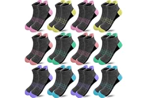 JAMEGIO Girl Socks - 12 Pairs Girls Ankle Athletic Running Low Cut Socks