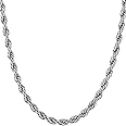 LIFETIME JEWELRY 5mm White Gold Chain for Men & Women 24k Real Gold Plated Diamond Cut Gold Rope Chain for Men & Gold Chain Necklace Women 16 to 36 Inch