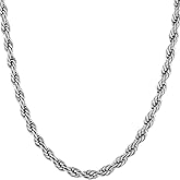 LIFETIME JEWELRY 5mm White Gold Chain for Men & Women 24k Real Gold Plated Diamond Cut Gold Rope Chain for Men & Gold Chain Necklace Women 16 to 36 Inch