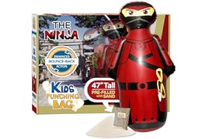 INFLATABLE DUDES Ninja Toy 47 Inches -Kids Punching Bag | Already Filled with Sand| Bop Bag | Inflatable Bopper | Boxing | Ninja Birthday Party | Party Decorations | Punching Bag for Kids- (Sam)