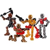 Zing Klikbot Villans - 4 Poseable Action Figures, for Stop Motion Animation | Series 2 Villans, Metallic Colors, Includes Weapons, Helmets, Snap-Together Interchangeable Parts, Free Studio App, STEM Toy