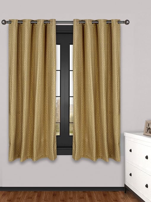 S9home Set Of 2 Geometrical Purple Dotted Golden Room Darkening